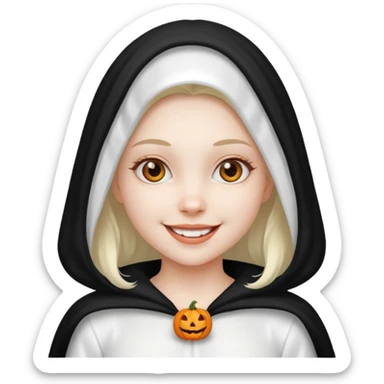 girl with hallowen white costumes sticker