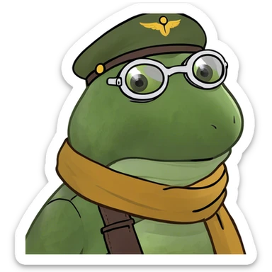 bufo the airplane pilot from the 50s sticker