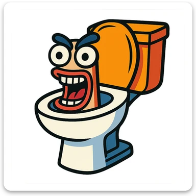 exaggerated features skibidi toilet sticker