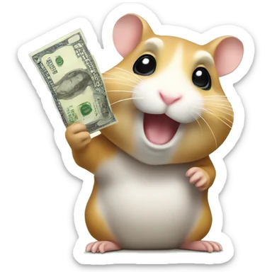 Hamster with money sticker
