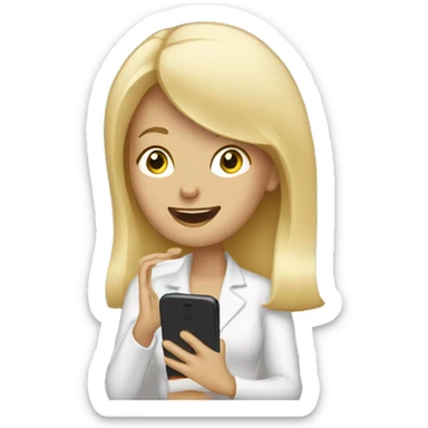 Blonde woman calling on cell phone sticker