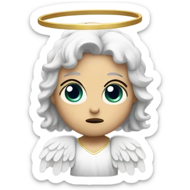 A sad angel with horns sticker