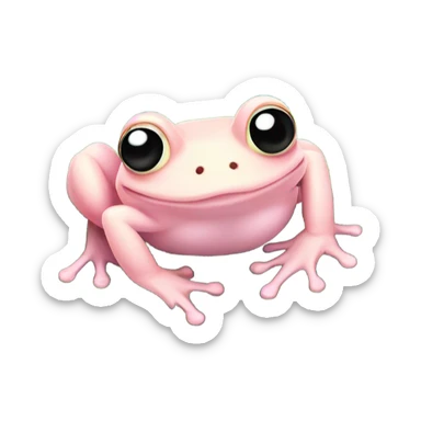 Cute light pink frog sticker