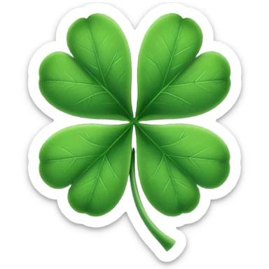 5 leaf clover leaf in black sticker