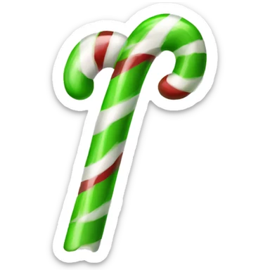 christmas green candy cane sticker