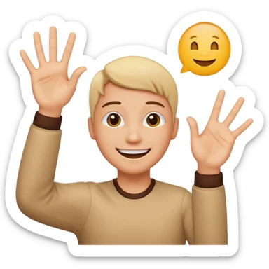 iphone emoji smiling person raising 🤌 to the person on both hands sticker