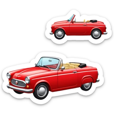Red convertible car sticker