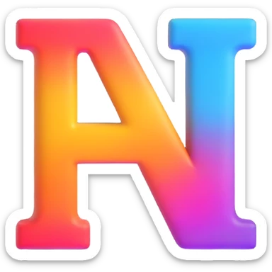 the letters ZDM as colorful gradient 3D text emoji sticker