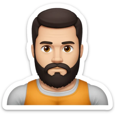 strong bearded man dark hair muscles sticker