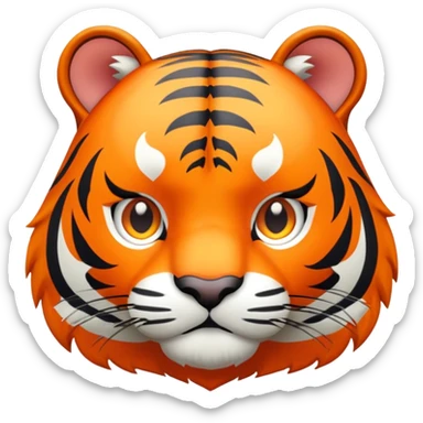 RPG tiger face with inventory pouch and level up icon for Twitch emote sticker