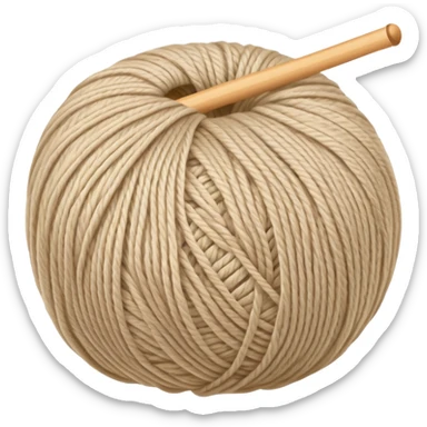 Knitting yarn beige sticker