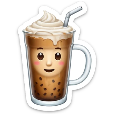 Cafe con hielo en una taza que diga ami sticker