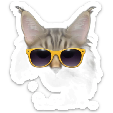 Tabby maine coon with sunglasses sticker