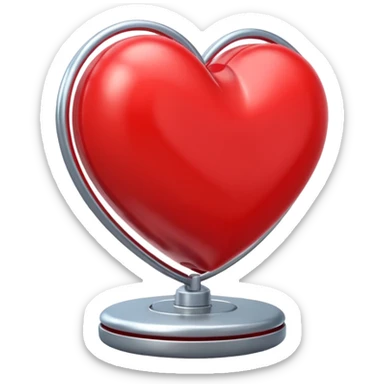 3 D spinning red heart sticker