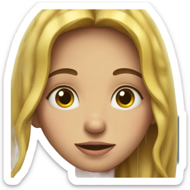 girl soaked by the rain  sticker