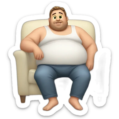 fat guy lazy sticker