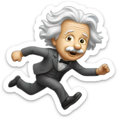 Albert Einstein running out of ideas sticker