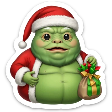 jabba the hutt santa sticker