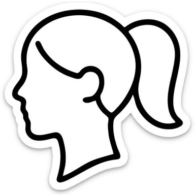 Girl with ponytail sticker