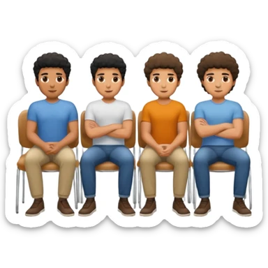 men with coily chairs sticker
