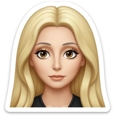 Cher with long blonde hair sticker