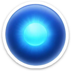 blue light sphere radiating aura  sticker