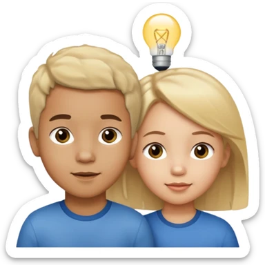 FIVE-YEAR-OLD BIRACIAL BOY WITH LIGHT HAIR AND LIGHT SKIN, THREE-YEAR-OLD BIRACIAL GIRL WITH LIGHT HAIR AND LIGHT SKIN sticker