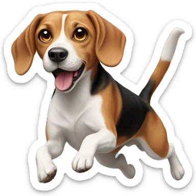 Jumping beagle sticker