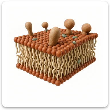 realistischer aufbau einer biomembran. queerschnit mit weißem hintergrund sticker