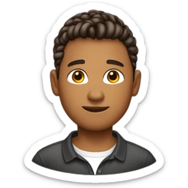 Kris pande hansdome brown boy with box braidd and a polo shirt sticker