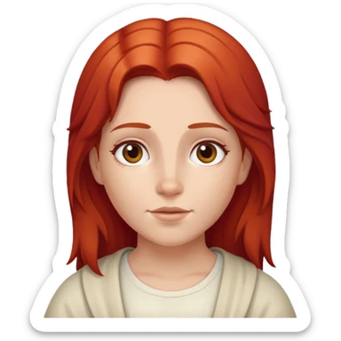 red hair girl with jesus  sticker