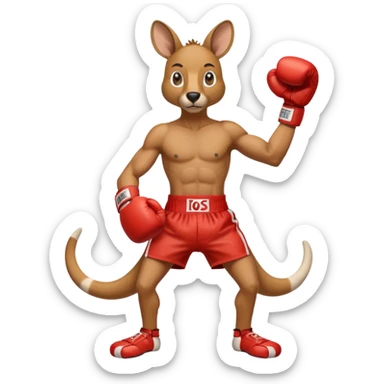 Kangaroo boxer sticker