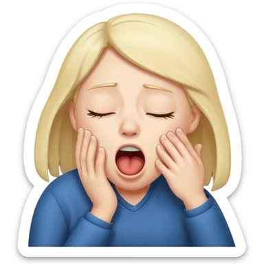 yawning sleepy character sticker