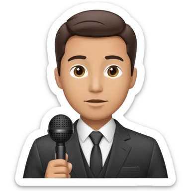 Vavinews Man, news reporter with microphone and suit sticker