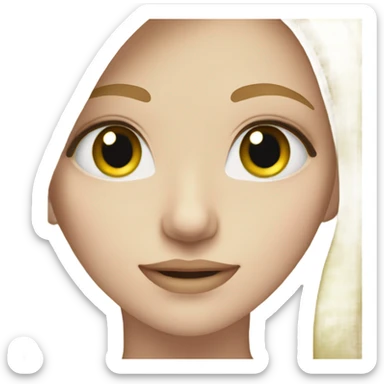 Girl with pale skin green eyes and blonde hair posing sticker
