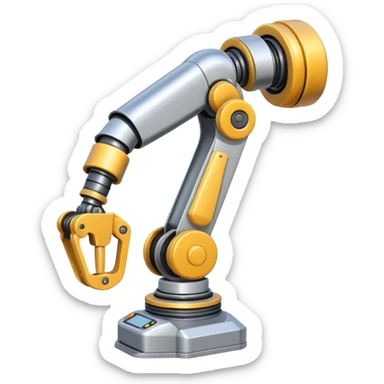 Industrial Arm – Silver robotic arm, gripping tool sticker