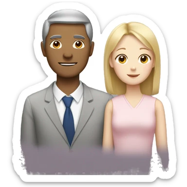 Japanese dad and white mom with teenage daughter  sticker