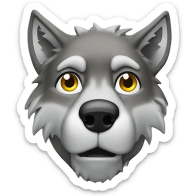 Wolf sad - side prof - high definition - 4k sticker