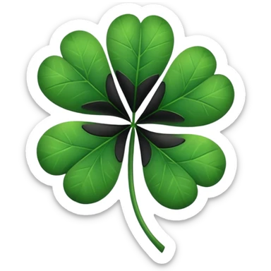 Five leaf clover make the leaf black  sticker