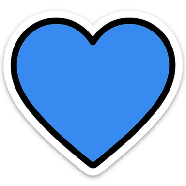 blue heart icon with blue color sticker