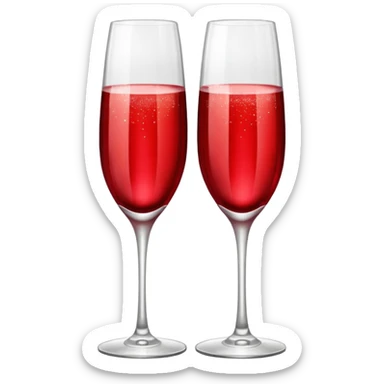 2 red champagne glasses are clinking sticker