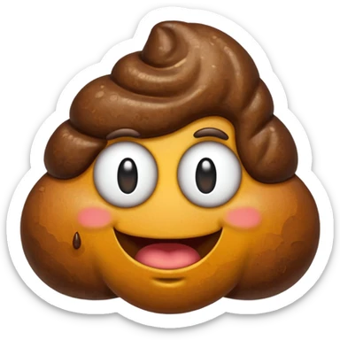 Poop emoji with supermicro logo sticker