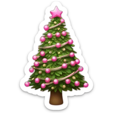 cristmas tree with pink ифдды sticker