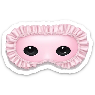 Light pink Frilly satin sleep mask without eyes sticker