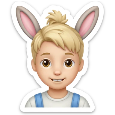 kid with braces bunny haired sticker