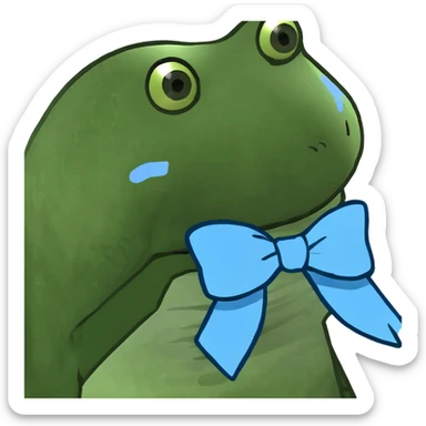 Blue pretty aesthetic bow sticker