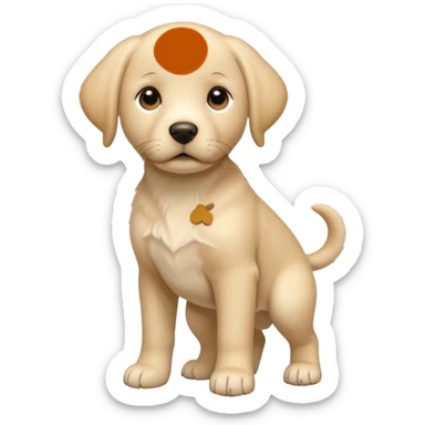 beige labrador puppy, fulld body. 4 year old sticker