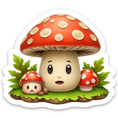 woodland spirit lying on mushroom exhausted sticker