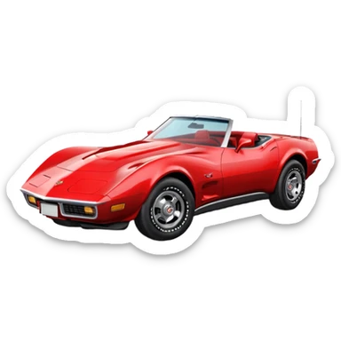 1973 red corvette convertible sticker
