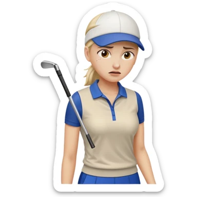 women golfer pain sticker